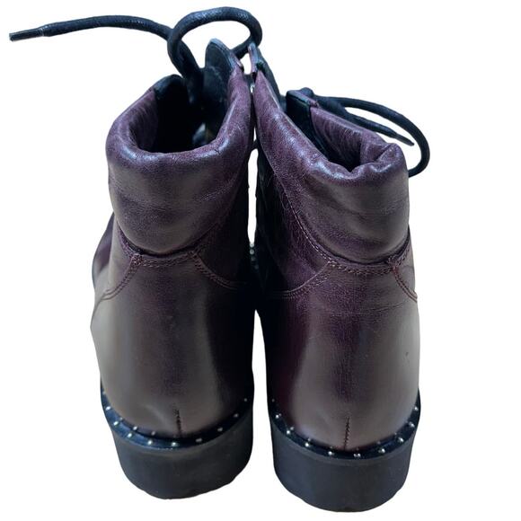 Montelliana NWOB Claudine Leather Lug Sole Boot in Bordeaux Size 40 (US 10) - Picture 3 of 10